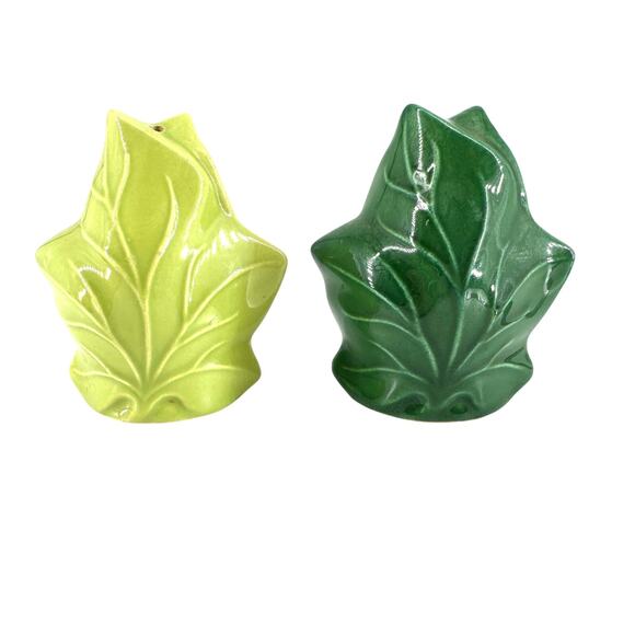 Franciscan Green Ivy Salt & Pepper Shakers Vintage Earthenware 2.5” - Picture 1 of 7